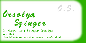 orsolya szinger business card